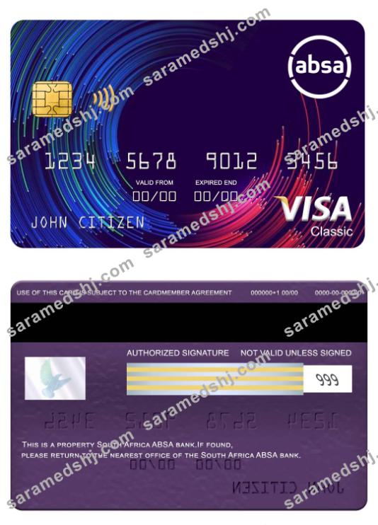 South Africa ABSA bank visa classic card